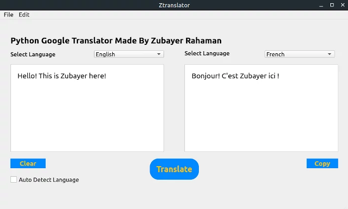 Translator desktop app